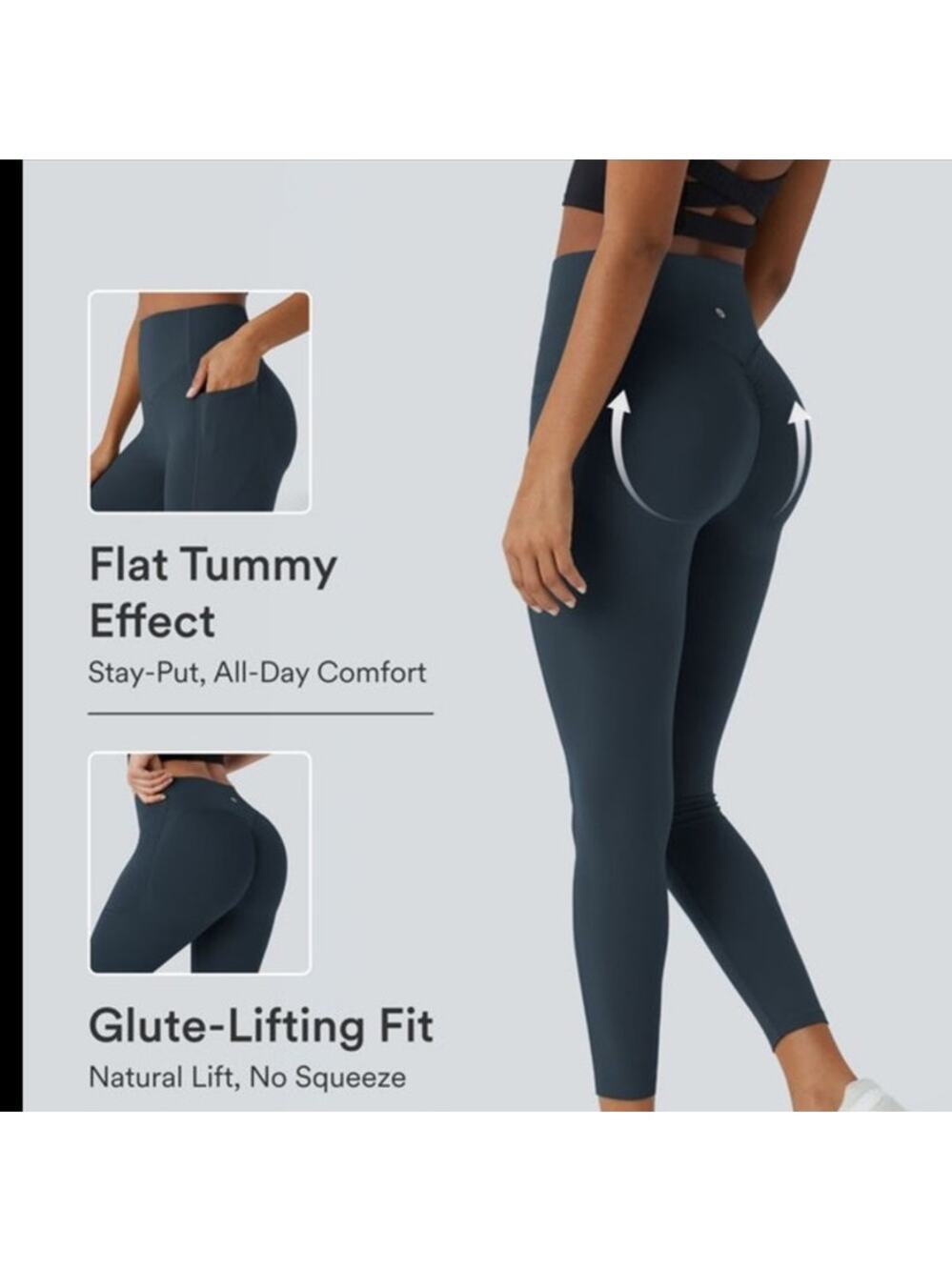 Halara Ultrasculpt High Waisted Scrunch Butt Lifting Tummy Control M Black